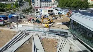 Dworzec PKP - Olsztyn Główny ( Budowa ) 09.08.2024. 4K  dron dji mini 3 pro