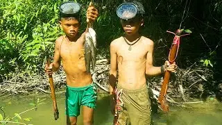 Awesome!! Unbelievable They Can Do | Fishing Shoot In The Creek | Homemade gun Fishing