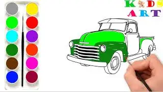 Coloring a Car - Kids Art - Painting and drawing for kids