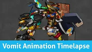 Item Vomit Animation Timelapse | Blender 2.8 Minecraft 