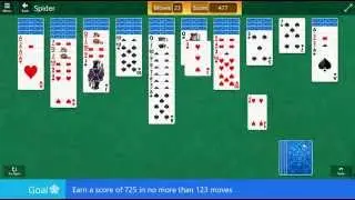 Star Club\Spider\Expert II (#8): Earn a score of 725 in no more than 123 moves