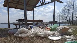 Горы мусора на озёрах Шатуры! Рыбаки - свиньи!