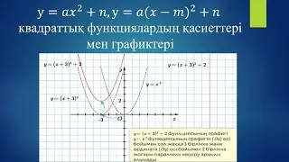 y=𝑎𝑥^2+n, у = а(х – m)² + n квадраттық функциясының қасиеттері мен графигі, 8 сынып алгебра