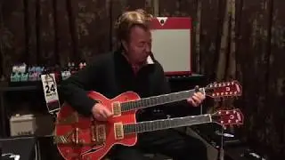 Brian Setzer sampling a 12-String Guitar At Chicago Music Exchange