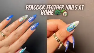 Easy Peacock 🦚 Feather NailArt Design For beginners at home | Easy Festival Nails at home💅✨|