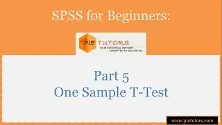 SPSS for Beginners: Part 05 One Sample T-Test | www.pietutors.com