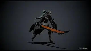 Female warrior run cycle