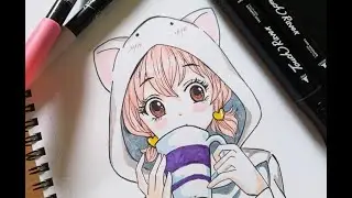 Draw Kawaii Manga Cute Girl / Easy anime drawing