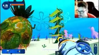 pulisco le case di SpongeBob Squiddi e Patrick