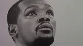 Pencil Drawing - Portrait of Kevin Durant from Golden State Warriors