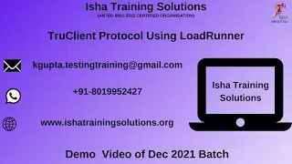 TruClient Protocol Demo On 7th Dec 2021. Pls call / whatsapp us on +91-8019952427 to enroll