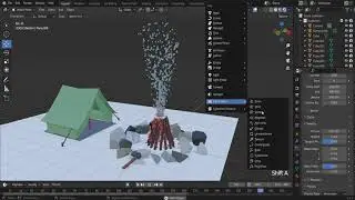 Low Poly Fire In Blender | Blender Particles System | Camp Fire in Blender Part 2