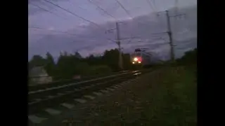 Невский Экспресс 14 вагонов, ЧС200-013 с поездом №166? Москва -Санкт-Петербург на скорости 200 км/ч