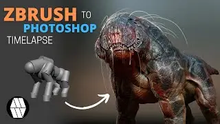 ZBrush to Photoshop Timelapse - 'Alien Hound' Concept