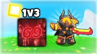 1v3 Clan War Clutch Against 69 Clan in Roblox Bedwars!!