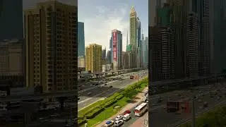 Beautiful Sheikh Zayed Road with Burj Khalifa and Dubai Skyline View