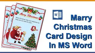 Merry ChristmasCard Design || MERRY CHRISTMAS CARD DESIGN IN Ms WORD