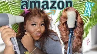 YESSSS I BLEACHED ANOTHER AMAZON WIG || FALL HAIR COLOR || ADORE CINNAMON || UNICE HAIR