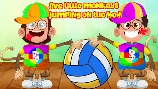 Five Little Monkeys Jumping On The Bed - Nursery Rhymes & Kids Songs - Baby Lyrics SONGS