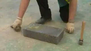 Cutting a block with hand tools