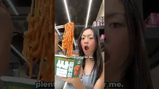 eating *chewy noodles* at the korean convenience store! #shorts