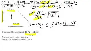 Find Height Of Trapezium When Given The Area | Non Calculator
