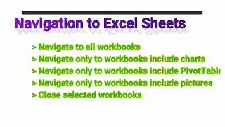 Excel quickly Navigate To WorkBooks