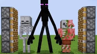 Gigant Skeleton +Mutant Enderman + Piglin= ??? / minecraft