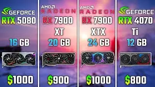 RTX 5080 vs RX 7900 XT vs RX 7900 XTX vs RTX 4070 Ti | Test in 6 Games
