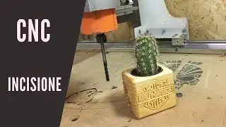 CNC router 3D model - Vasetto in legno per pianta grassa alla CNC