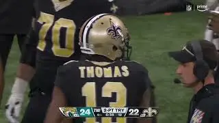 Derek Carr passed to Michael Thomas to the left for 17 yard touchdown (