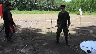 Рубка лозы шашкой. Кистевой удар 9 раз. Новички.  Федерация рубки шашкой Казарла. 