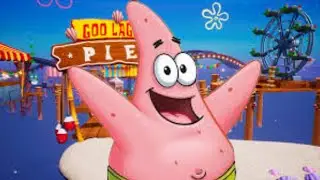 PATRICK FACED THE BEACH POINT ROBOTS ALONG WITH MR. KRABS!