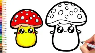Как нарисовать гриб мухомор | Рисунок и раскраска |How to draw a mushroom | Drawing and coloring |