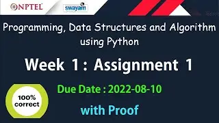 NPTEL Programming, Data Structures and Algorithms using Python Assignment 1 Answers Week 1 July-2022