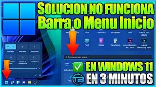 Solución No Funciona Menú Inicio, Barra de Tareas o Búsquedas en Windows 11 (No se puede escribir).