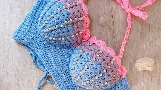 Top de sirena a crochet paso a paso/ TODAS LAS TALLAS