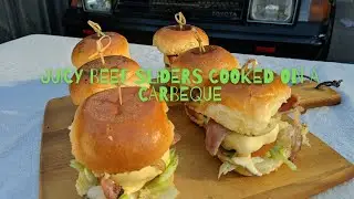 Juicy Beef Sliders cooked on a Carbeque