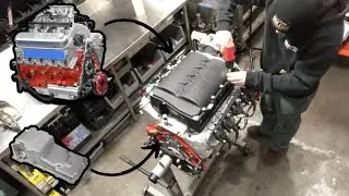 Swapping Cam on 440 lsx and Installing Holley Oil Pan (Sped Up)