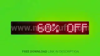 60% Off Scrolling Red Dot Matrix LED Text Animation on Green Screen Seamless Loop