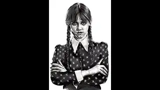 Draw Wednesday Addams Jenna Ortega #3