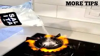 Just throw salt on the stove|How do you clean a gas burner with salt