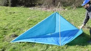 Emergency shelter, fully enclosed tent with floor in less then 3 min, from 2x3 (6'x9') tarp