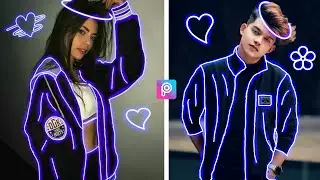 PicsArt Neon Light Effect Photo Editing | New Style Neon Effect Photo Editing | MX Munna Editz |