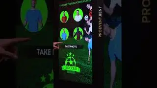 Augmented Reality Photobooth. SelfieAR Software by Proevent.rent, Football, Soccer theme