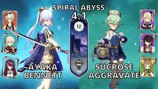 Spiral Abyss 4.1 Ayaka Bennett & Sucrose Aggravate F2P