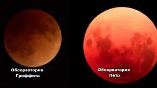Лунное затмение 31 01.2018 Обсерватория Гриффита и Перт,  сравниваем
