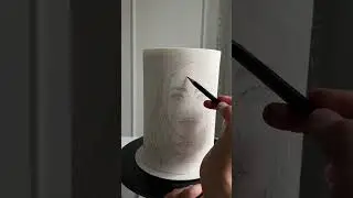 Barbie cake. Margot Robbie's portrait on the cake. 