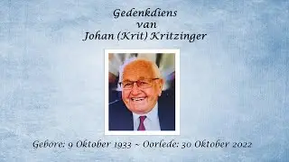 Gedenkdiens van Johan (Krit) Kritzinger