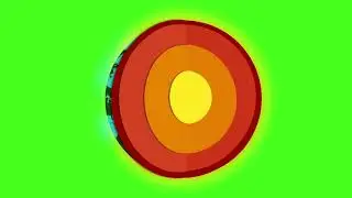 Layers of the earth - green screen - copyright free